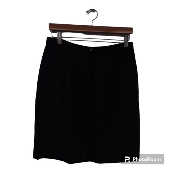 Kasper Women's Wool Black Pencil Skirt Size 12 - Picture 2 of 6